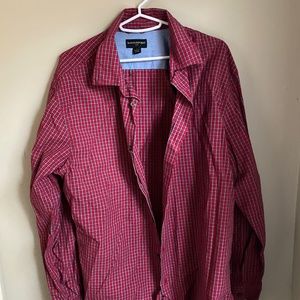 Banana Republic Red Plaid Casual Button Front Shir